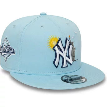 Gorra plana azul claro snapback 9FIFTY Summer Icon de New York Yankees MLB de New Era