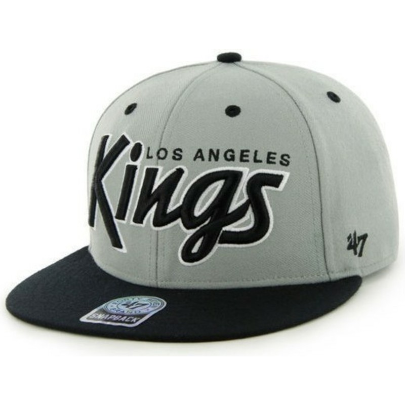 gorra-plana-gris-snapback-con-logo-de-letras-de-los-angeles-kings-nhl-de-47-brand