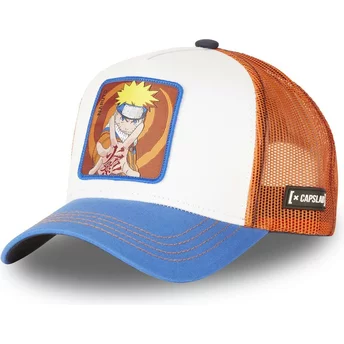 Gorra trucker blanca, naranja y azul Naruto Uzumaki NC1 FIR2 de Capslab