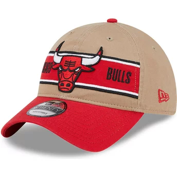 Gorra curva marrón y roja ajustable 9TWENTY Draft 2024 de Chicago Bulls NBA de New Era