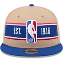 gorra-plana-marron-y-azul-snapback-9fifty-draft-2024-de-nba-de-new-era