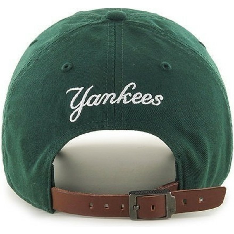gorra-curva-verde-con-logo-pequeno-de-new-york-yankees-mlb-clean-up-de-47-brand
