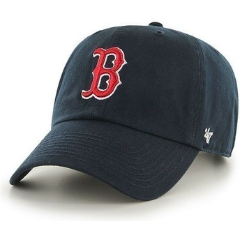 Gorra curva azul marino de Boston Red Sox MLB Clean Up de 47 Brand
