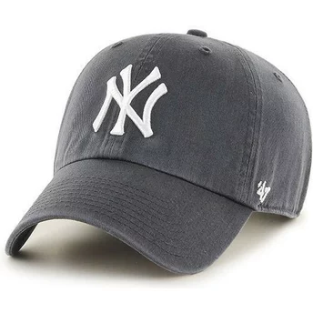 Gorra curva gris oscuro de New York Yankees MLB Clean Up de 47 Brand