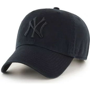 Gorra curva negra oscuro con logo negro de New York Yankees MLB Clean Up de 47 Brand