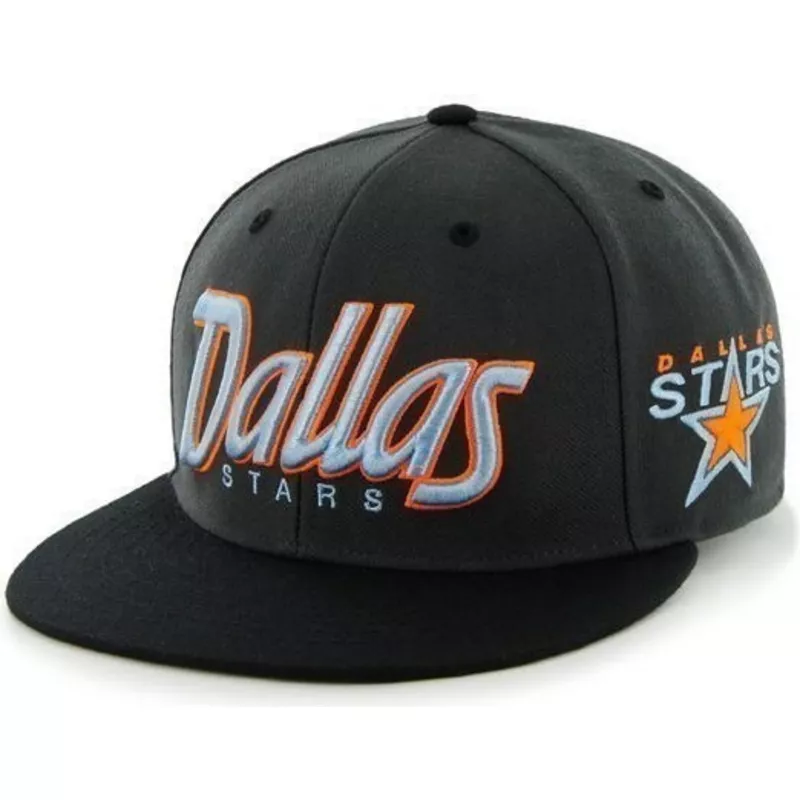 gorra-plana-negra-snapback-con-logo-de-letras-de-dallas-stars-nhl-de-47-brand