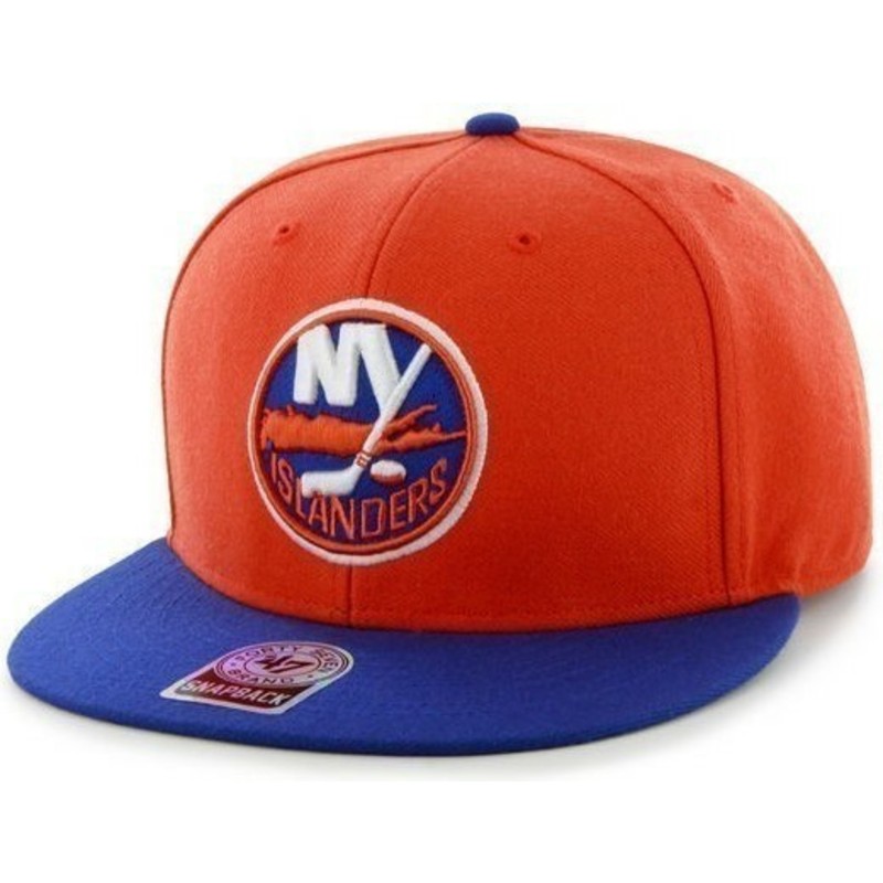 gorra-plana-naranja-y-azul-snapback-de-new-york-islanders-nhl-de-47-brand
