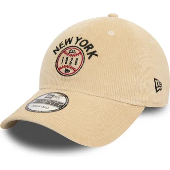 Gorra curva beige ajustable The Empire State 9TWENTY Cord de New York Ciudades y Playas de New Era