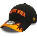 gorra-curva-negra-y-naranja-ajustable-9twenty-race-flame-de-new-era