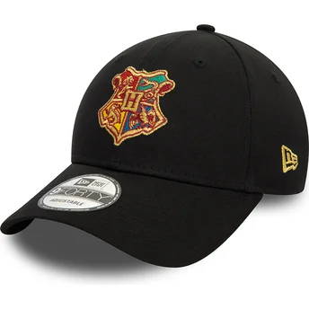 Gorra curva negra ajustable 9FORTY de Hogwarts Harry Potter de New Era