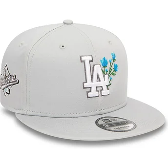 Gorra plana gris snapback 9FIFTY Seasonal Flower de Los Angeles Dodgers MLB de New Era