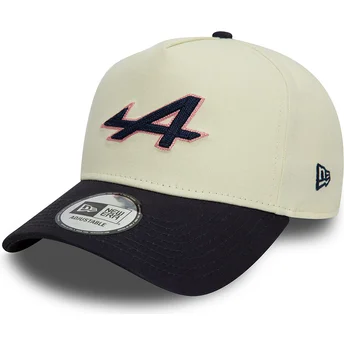 Gorra curva blanca y azul marino snapback E Frame Chain Stitch de Alpine F1 Team Formula 1 de New Era