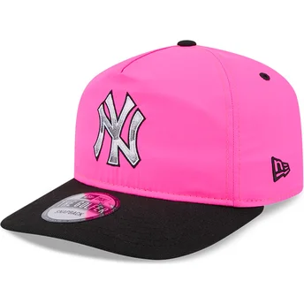 Gorra curva rosa y negra snapback GOLFER Chrome Logo de New York Yankees MLB de New Era