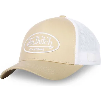 Gorra trucker beige y blanca ajustable LOF B14 de Von Dutch