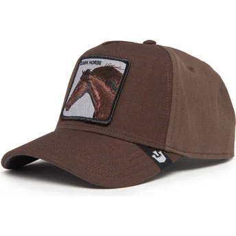 Gorra curva marrón snapback caballo Dark Horse Field 100 All Season Wool The Farm de Goorin Bros.