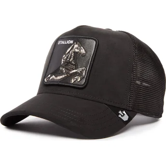 Gorra trucker negra caballo The Suede Stallion Blacked Out The Farm de Goorin Bros.