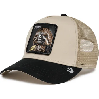 Gorra trucker beige y negra perezoso The Faded Sloth Eco Brutalism The Farm de Goorin Bros.