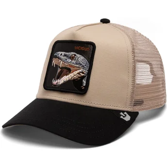 Gorra trucker beige y negra serpiente The Vicious Snake...