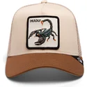 gorra-trucker-beige-y-marron-escorpion-deadly-the-deadliest-scorpion-eco-brutalism-the-farm-de-goorin-bros