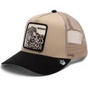 gorra-trucker-beige-y-negra-leopardo-menace-the-snow-leopard-big-cats-the-farm-de-goorin-bros