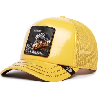 Gorra trucker amarilla serpiente Mamba Mentality Puff Patent The Farm de Goorin Bros.