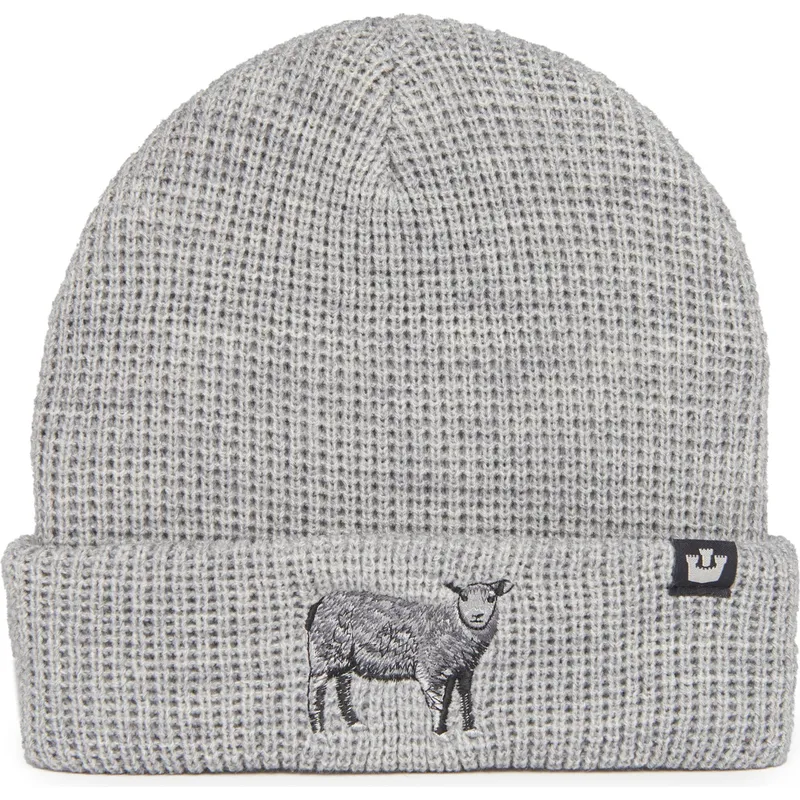 gorro-gris-oveja-ribbedsheep-classic-knit-the-farm-de-goorin-bros