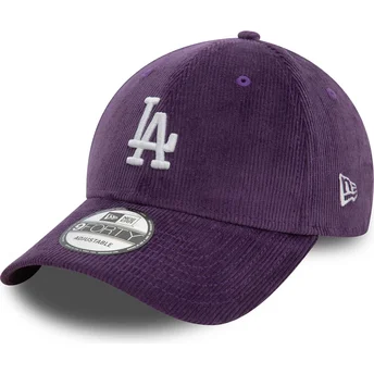 Gorra curva violeta ajustable 9FORTY Cord de Los Angeles Dodgers MLB de New Era