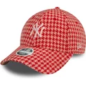 gorra-curva-rosa-ajustable-para-mujer-9forty-houndstooth-de-new-york-yankees-mlb-de-new-era