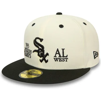 Gorra plana beige y negra ajustada 59FIFTY 93 Division de Chicago White Sox MLB de New Era