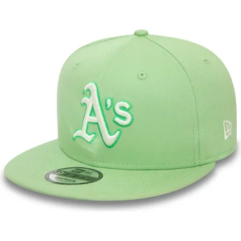 Gorra plana verde claro snapback 9FIFTY World Series Patch de Oakland Athletics MLB de New Era