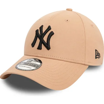 Gorra curva beige ajustada con logo negro 39THIRTY League Essential de New York Yankees MLB de New Era