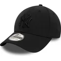 gorra-curva-negra-ajustada-con-logo-negro-39thirty-stretch-nylon-de-new-york-yankees-mlb-de-new-era