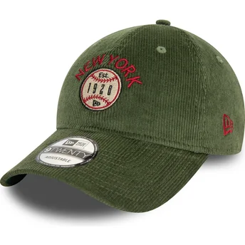 Gorra curva verde ajustable 9TWENTY Cord de New York Estados y Países de New Era