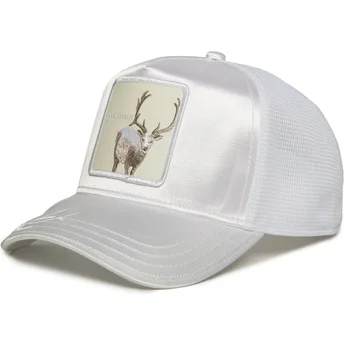 Gorra trucker blanca ciervo Legendary Wait For It The Farm Total Whiteout de Goorin Bros.