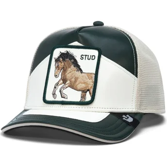 Gorra trucker verde y blanca caballo Moto Lamba Stud The...