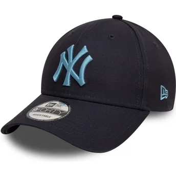 Gorra curva azul marino ajustable con logo azul 9FORTY League Essential de New York Yankees MLB de New Era