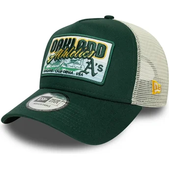 Gorra trucker verde 9FORTY A Frame Patch de Oakland Athletics MLB de New Era