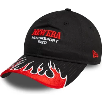 Gorra curva negra ajustable para mujer 9TWENTY Flame Visor de New Era