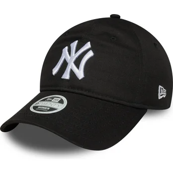 Gorra curva negra ajustable para mujer 9TWENTY League Essential de New York Yankees MLB de New Era