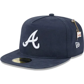 Gorra plana azul marino ajustada 59FIFTY A Frame Championship Side Flag de Atlanta Braves MLB de New Era