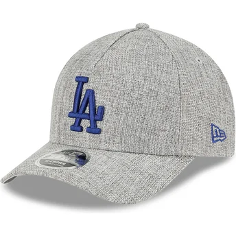 Gorra curva gris snapback con logo azul 9FORTY M-Crown A Frame Cotton Weave de Los Angeles Dodgers MLB de New Era