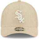 gorra-curva-beige-snapback-9forty-m-crown-a-frame-cotton-weave-de-chicago-white-sox-mlb-de-new-era