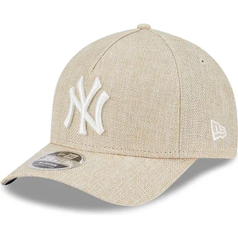 Gorra curva beige snapback 9FORTY M-Crown A Frame Cotton Weave de New York Yankees MLB de New Era