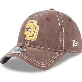 Gorra curva marrón ajustable 9TWENTY Washed Contrast de San Diego Padres MLB de New Era