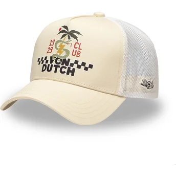 Gorra trucker beige y blanca SURF10 de Von Dutch