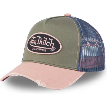 Gorra trucker verde, azul y rosa USED 03 de Von Dutch