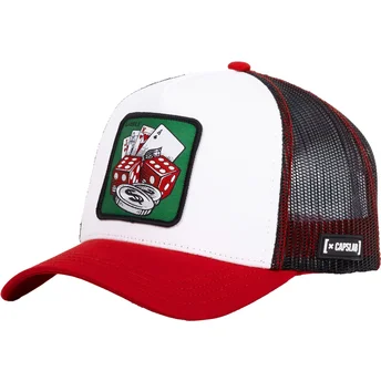 Gorra trucker blanca y roja Poker Gamble GAM de Capslab