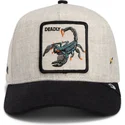 gorra-curva-beige-y-negra-snapback-escorpion-deadly-lethal-linen-rugged-comfort-the-farm-de-goorin-bros