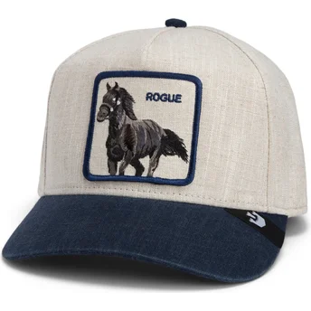 Gorra curva beige y azul marino snapback caballo Rogue Thread Rebel Rugged Comfort The Farm de Goorin Bros.