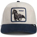 gorra-curva-beige-y-azul-marino-snapback-caballo-rogue-thread-rebel-rugged-comfort-the-farm-de-goorin-bros